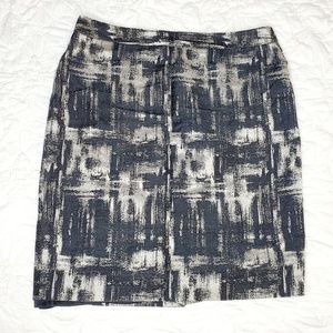Talbots Black and Gold Pattern Pencil Skirt